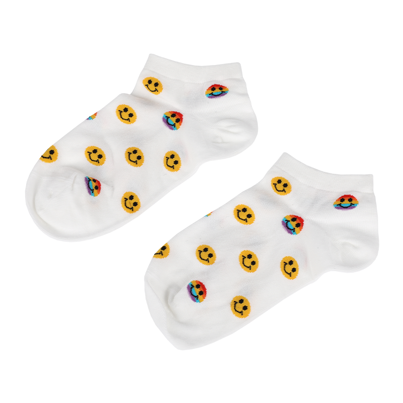 優(yōu)質(zhì)全棉無(wú)骨無(wú)縫縫頭男女通用笑臉休閑短襪船襪運(yùn)動(dòng)襪