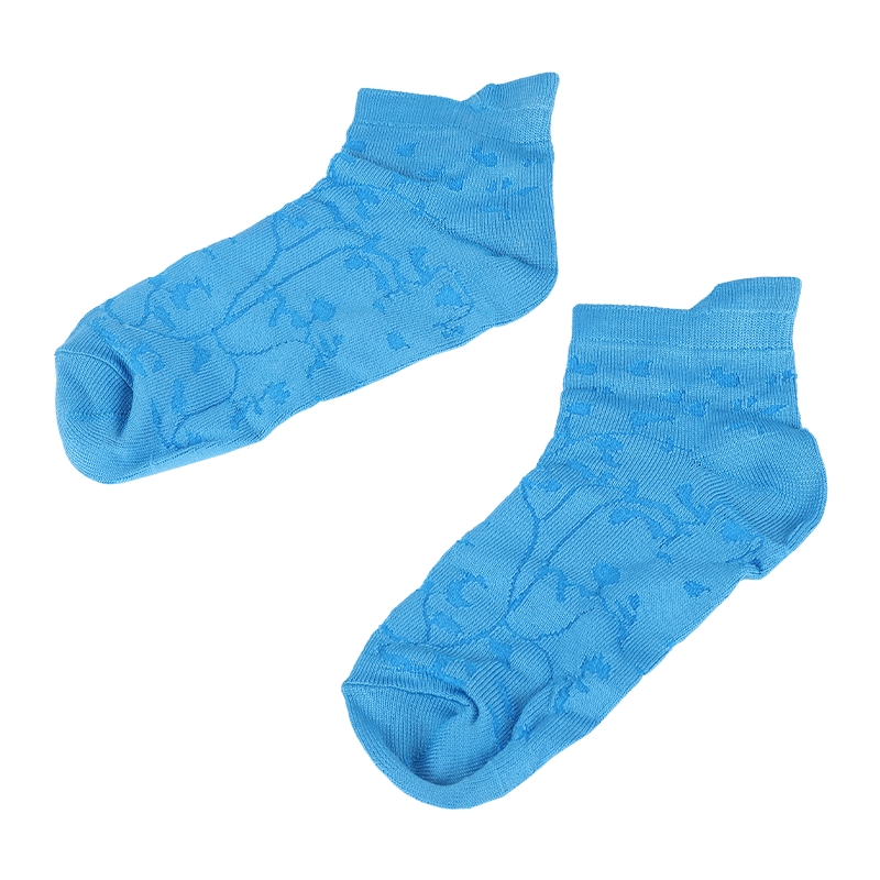 批發(fā)或訂制女士超柔軟多孔尼龍暗花短襪后跟保護(hù)船襪