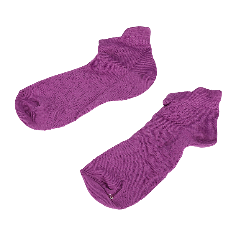批發(fā)或訂制女士超柔軟多孔尼龍暗花短襪后跟保護(hù)船襪