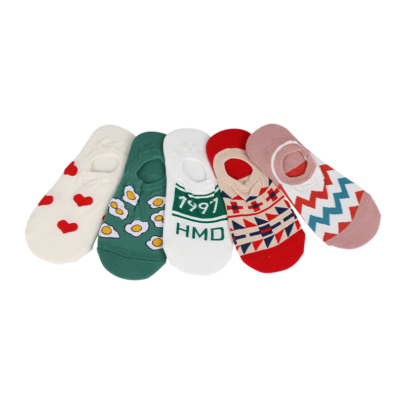 批發(fā)或訂制漂亮和經典設計防滑硅膠隱形船襪