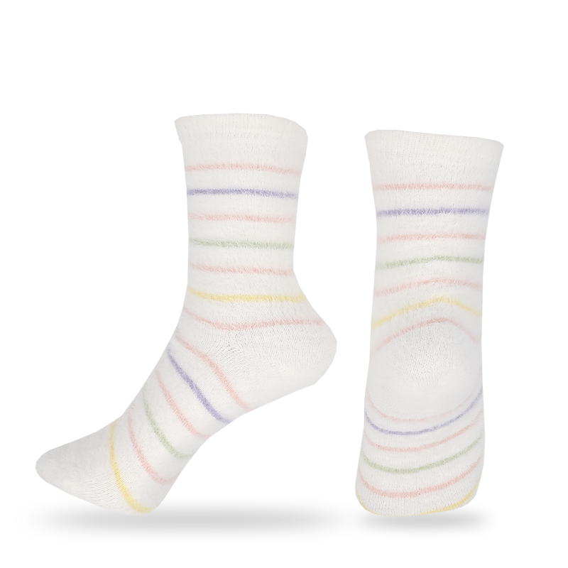 批發(fā)或訂制200針一體機生產(chǎn)舒適手縫超柔軟防貂毛冬季保暖襪地板襪家居襪