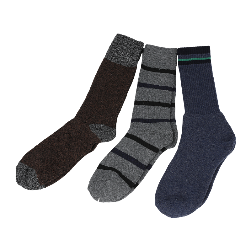 外貿(mào)出口襪基本款冬季加厚毛圏保暖襪勞保襪