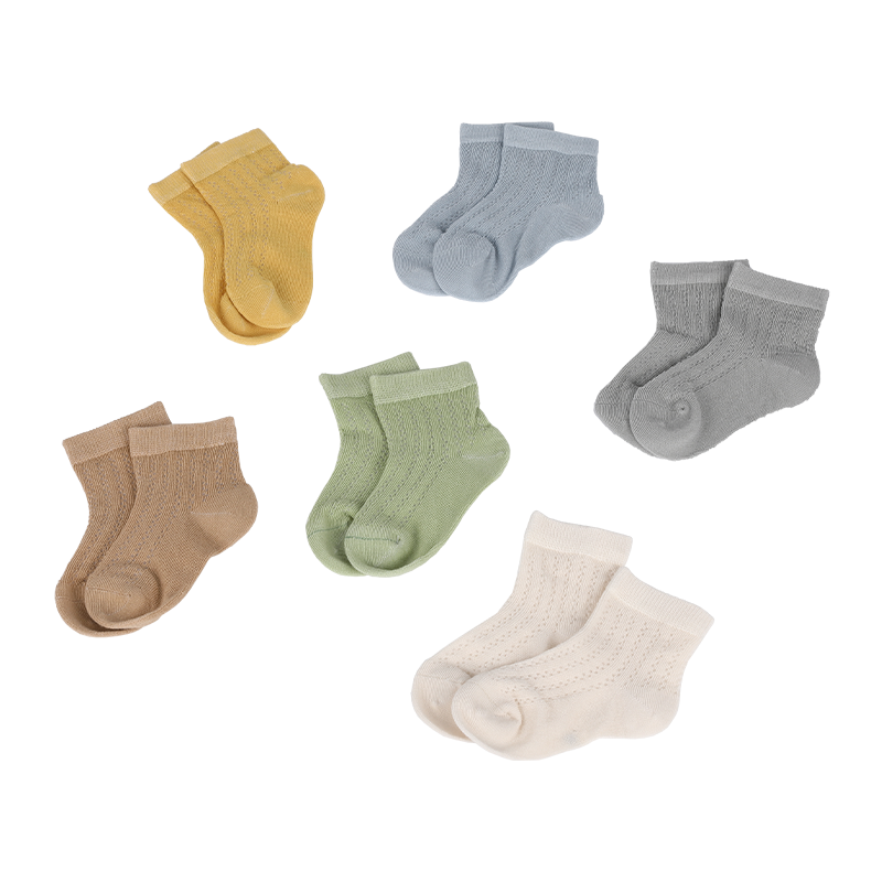 1~4歲四個(gè)尺碼144針條子網(wǎng)眼夏季薄款寶寶襪純棉無骨嬰兒襪