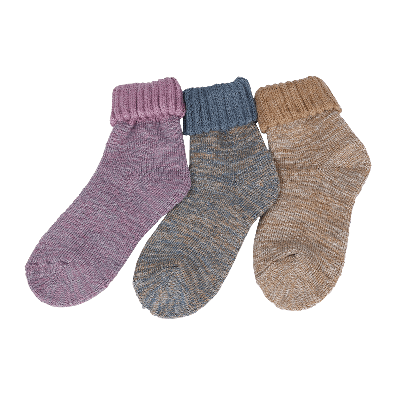 高端晴綸羊毛粗針雙路自由進線全毛圏冬季保暖襪地板襪家居襪