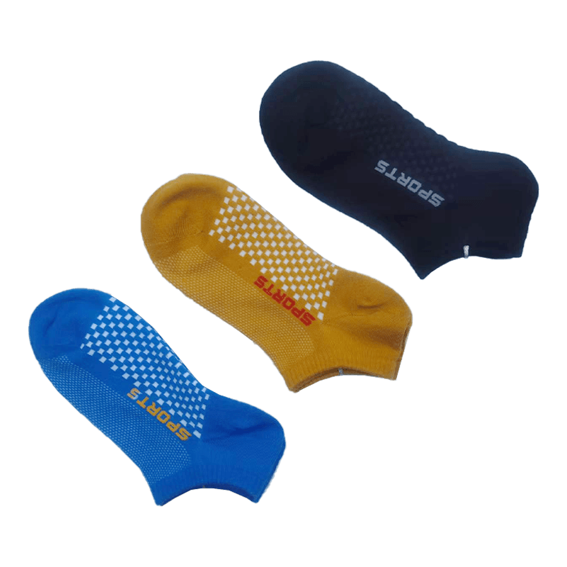 優(yōu)質(zhì)全棉腳背網(wǎng)眼透氣和腳底方格按摩圖案運(yùn)動(dòng)短襪船襪運(yùn)動(dòng)襪